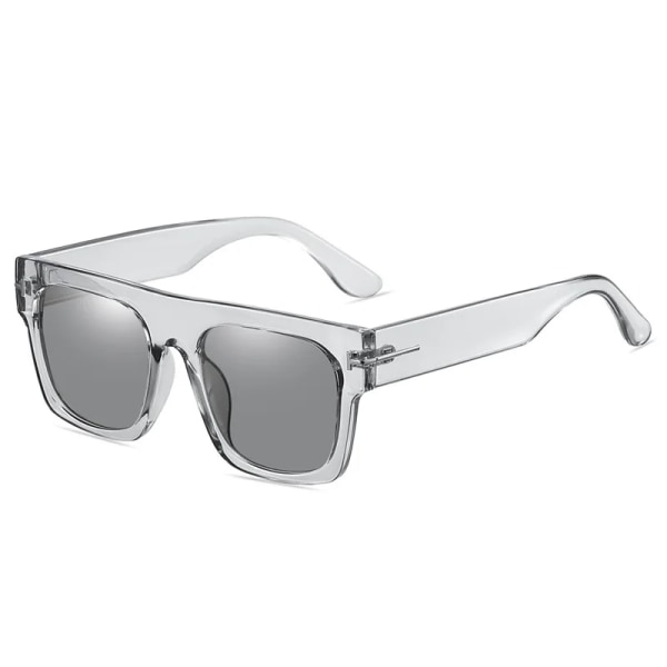 Retro fyrkantiga glasögonbågar Män Kvinnor Män Vintage Transparenta Datorglasögon Oversize Ram Glasögon Nya solglasögon clear gray AS
