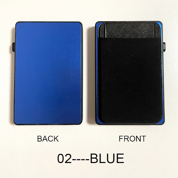 Smal RFID mode pop-up tryckknapp case med elasticitetspåse Stöldskydds Creative Smart Wallet Ny namnkortshållare Blue
