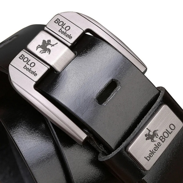 Lyxmärke Designer Bälte Herr Mode Äkta Läder Midjerem Legering Nål Spänne Herrbälte Cummerbunds Ceinture Homme 2022 BOLODP-Black 100cm