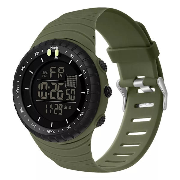 SYNOKE Army Green Casual Watch Herr Sportklockor utomhus Vattentät LED Elektronisk Digital Armbandsur Klocka reloj hombre 2022 Update Black B