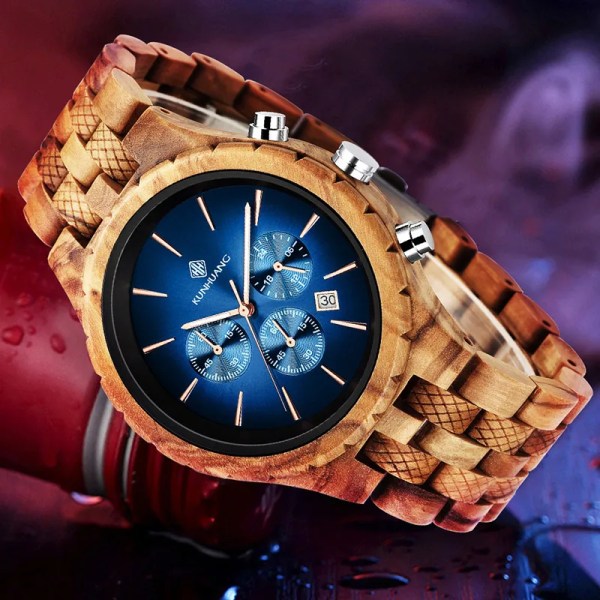 KUNHUANG Handgjord watch multifunktionsurtavla watch Lyxig lysande kronograf Custom Logo relógio masculino Yellow paper box