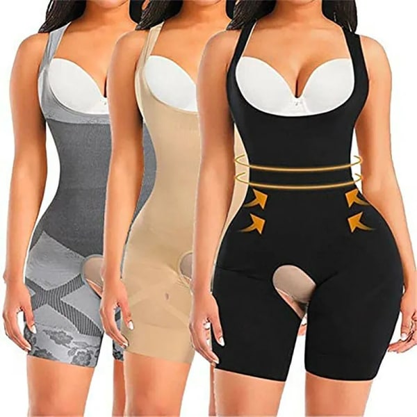 Butt Lifter Underkläder Sexig Bodusuit Shaper För Kvinnor COMFREE Uuderbust Waist trainer Korsett Fajas Lady Magkontroll Shapewear Gray 2XL OR 3XL