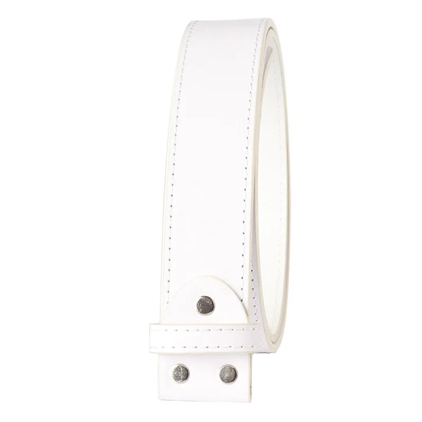 Herr PU-läder Bälte utan spänne DIY Bältestillbehör 3,8cm White 115cm
