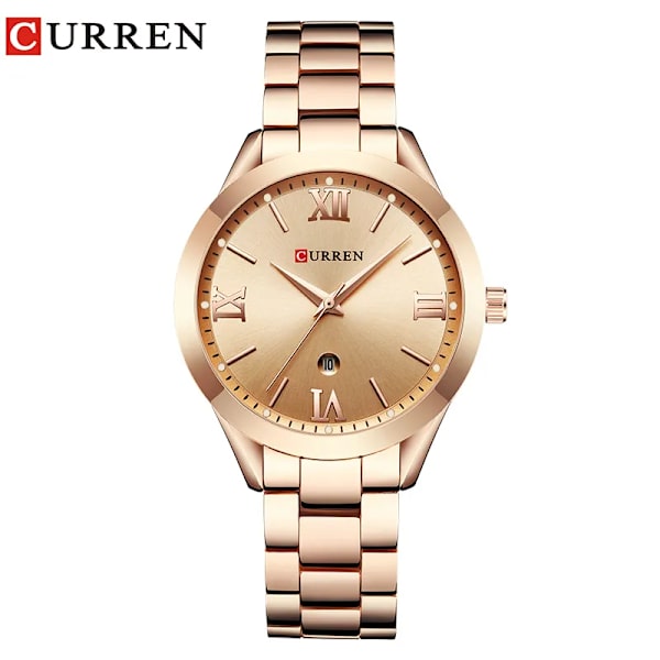 CURREN Guldklocka Watch Damklockor Creative Steel Damarmband Klockor Damklocka Relogio Feminino Montre Femme gold white-box