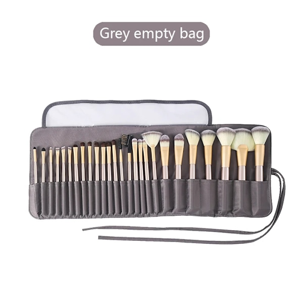 12/18/24 Hål Sminkborsteväska Funktionell case Organizer Sminkborstar Skydd Sminkverktyg Rullande påse Grey empty bag