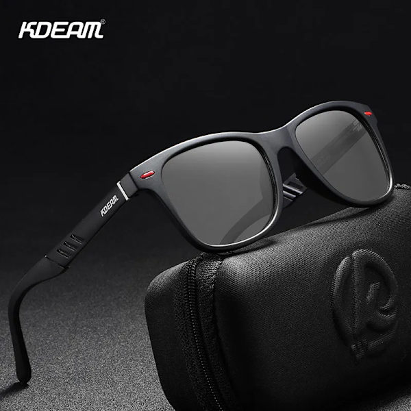 KDEAM Photochromic and Polarized Solglasögon Herr Navigation Aluminium Magnesium Båge Herrglasögon UV400 Night Vision Goggles C2 Matte Black