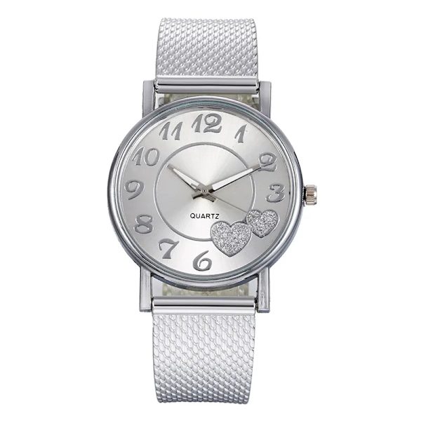Elegant rosguld watch Kvinna Enkelt Temperament Student Vattentät Kvinna Högnivå Kvinna Lyxklockor Kvinnor Silver