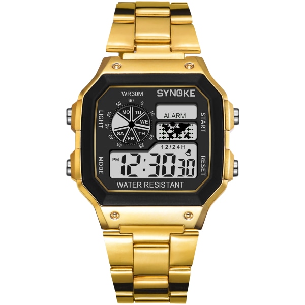 SYNOKE Herr Utomhussportklockor Multifunktion Business Vattentät Man Armbandsur Digital Watch Väckarklocka 2022 Upgraded TPU D