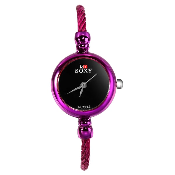 Lyxigt litet lila armband Damklockor Rostfritt stål Watch Minimalism Watch Mode Damklockor Reloj Mujer purple 2