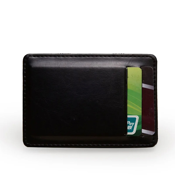 Ny tunn vertikal herrplånbok Liten PU-läder elastisk bandväska Mini solid ID-korthållare Case för man Brown
