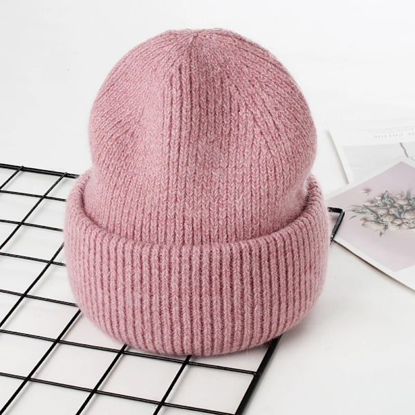 Visrover 9 Färger Unisex Solid Färgade Mössor Vinterhatt För Kvinna Stickad Bonnet Acryl Kvinna Höst Varma Skullies 4-lurex purple