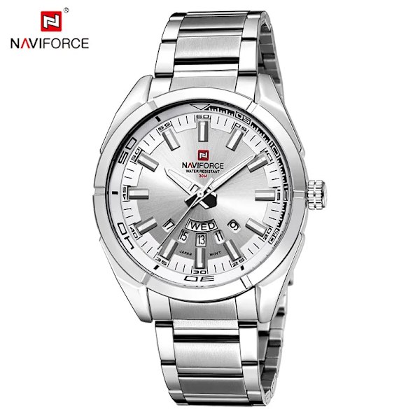 NAVIFORCE Klassisk casual för watch Rostfri teel Sport Vattentät herrklockor Quartz Datumvisning Klocka Relogio Masculino SW