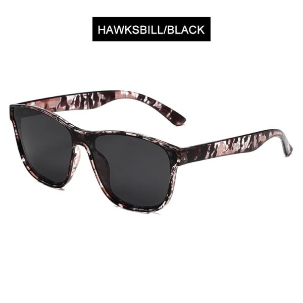 HOOBAN 2023 New Square Polarized Solglasögon Män Kvinnor Mode Fyrkantiga Man Solglasögon Märkesdesign Endelad linsskydd UV400 Hawksbill Black Polarized