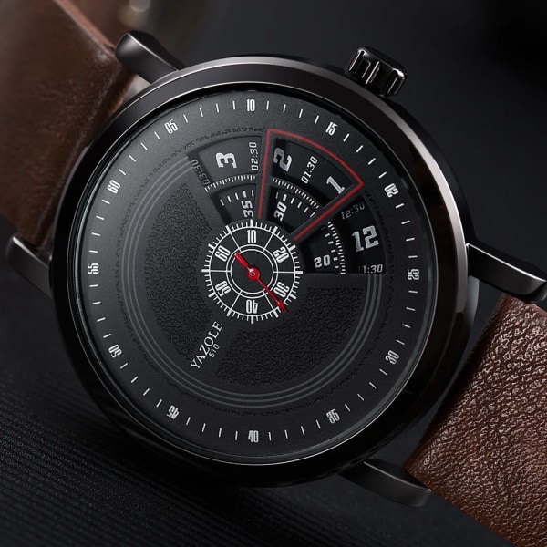 UTHAI CQ57 Herr Quartz Watch Klocka Läderrem Sport Business Casual Vattentät Topp Märke Enkelt För Man Ny 2020 271-brown black