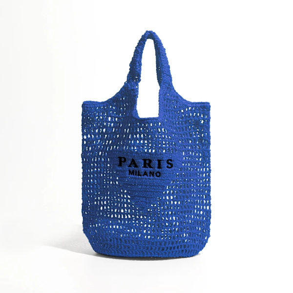MABULA Lyxdesign Dam Flätad Raffia Halmväska Stor kapacitet Casual Tote Handväska Hollow Summer Beach Vacation Axelväska G