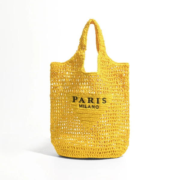 MABULA Lyxdesign Dam Flätad Raffia Halmväska Stor kapacitet Casual Tote Handväska Hollow Summer Beach Vacation Axelväska H