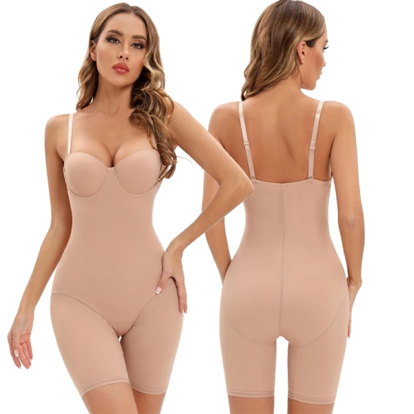 Bygelbody Dammodebyxor Naken Skinny Jumpsuit Black Bodys Sexig Playsuit Shapewear Bodycon Body Shaper Gray XL