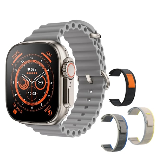 Smart Watch Ultra 8 NFC GPS Track 49mm Herr Dam Smartwatch Series 8 Termometer BluetoothCall Vattentät Sport För Apple WhiteHY 3YJ strap