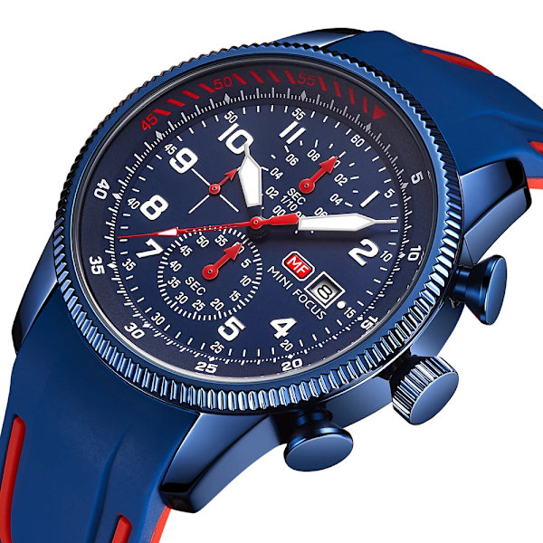 Herrklockor Silikonarmband Quartz Armbandsur Vattentät Chronograph Toppmärke Watch Relogio Masculino MF0379G MF0379G03
