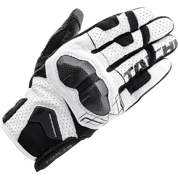 Taichi Rst426 Motorcykel Kolfiberläder Perforerade Handskar Off-Road Motorcykel Racing Mesh Andningsbara Skyddshandskar White L