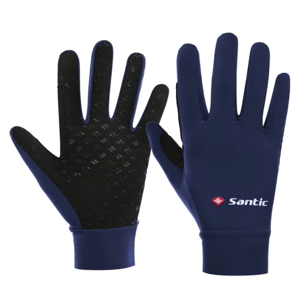 Santic Cykelhandskar för män Cykel MTB Warm Plus Fleece Kallsäker Pekskärmscykel Helfingerhandskar Vinter Asian Storlek W0P079 W0P079N L