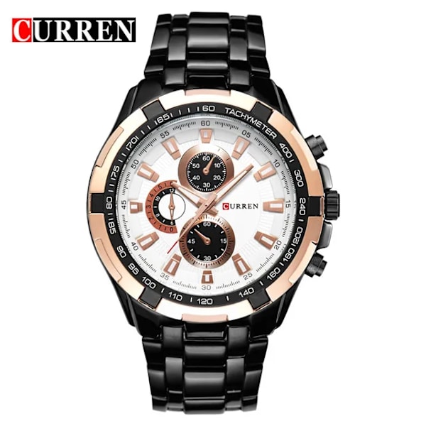 Curren Brand Herr Klockor Lyx Sport Quartz-Watch 30M vattentäta klockor herr helt rostfritt stål Herr Armbandsur relojes 8023J