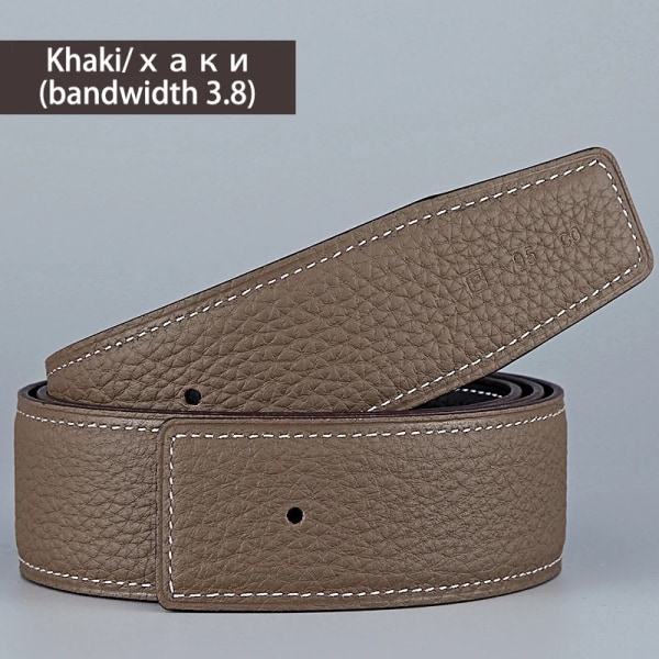 Bälten Lyxigt designermärke 100 % koläder Äkta unisex midjerem Högkvalitativ affärsstil Fashionabla koskinn H-logotyp Khaki3.8cm 110cm