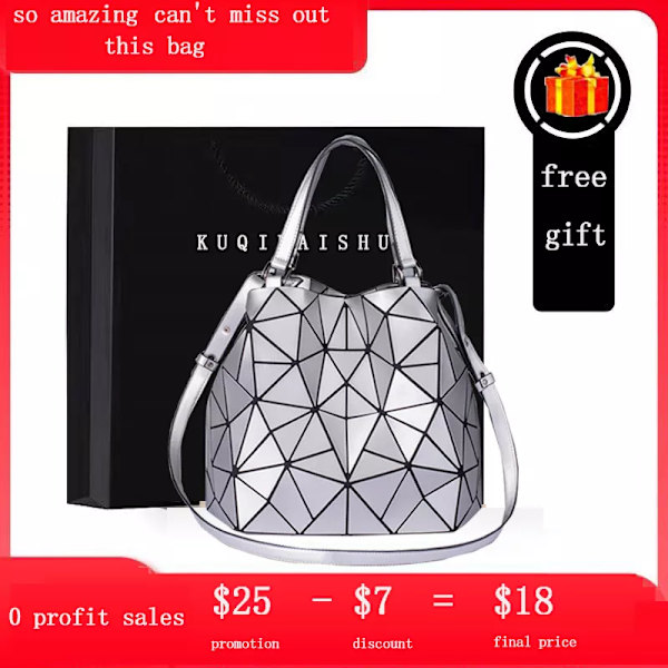 Bao-väskor för kvinnor Lyxiga hink Designer Mode Messenger Crossbody-väska Dam Geometriska axelhandväskor Tygväska Handväska gray