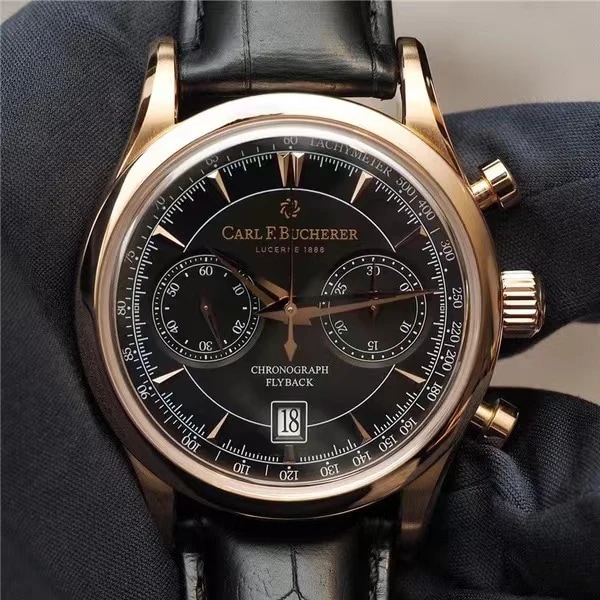 Carl F.Bucherer Herrklockor Lyxmärke Quartz Armbandsur Automatiska rörelsepresenter Vattentät watch för män gold