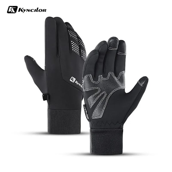 Vintervarma vattentäta handskar för män Kvinnor Thermal fleece Snow Ski Snowboardhandskar Cykling Cykel Cykel Utomhussporthandskar Black M