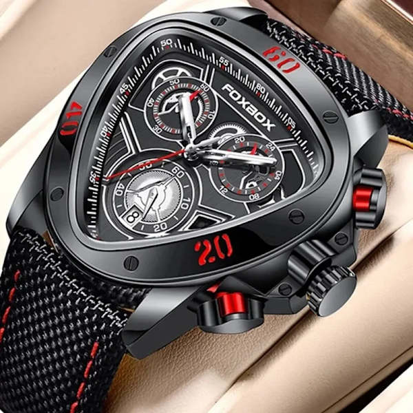 Toppmärke Lyx Big Dial Chronograph Quartz Watch Herr Sportklockor Militär Watch för män Relogio Masculino gold black
