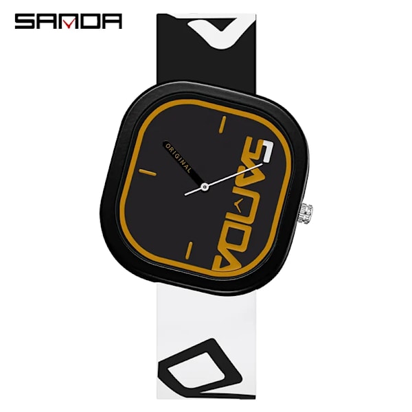 SANDA Nytt mode Sportmärke Watch Kvinnor Casual Silikon Klockor Kvinnor Relogio Feminino Klocka relogio mascu klockor black white