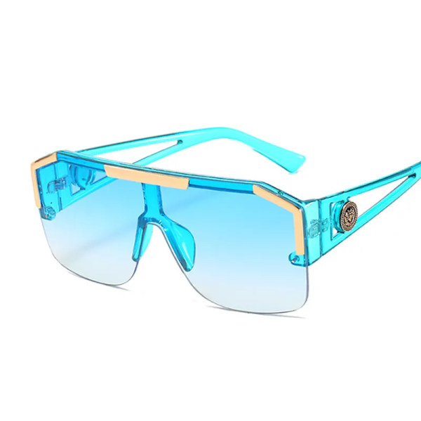 Lyxiga överdimensionerade solglasögon för man Märkesdesigner Stor ram Gradient solglasögon för kvinna mode Hög kvalitet Oculos De Sol Champagne as picture