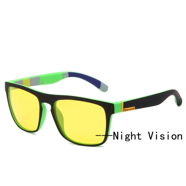 WarBLade New Square Polarized Solglasögon Män Night Vision Glasögon Gul lins Anti-reflex Solglasögon UV400 Glasögon green gray