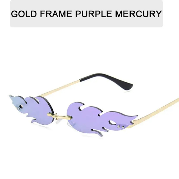 Summer Flame Solglasögon Kvinnor Rimless Wave Glasögon Löpsolglasögon Lyx Trendiga Solglasögon Skärmar Kvinna F