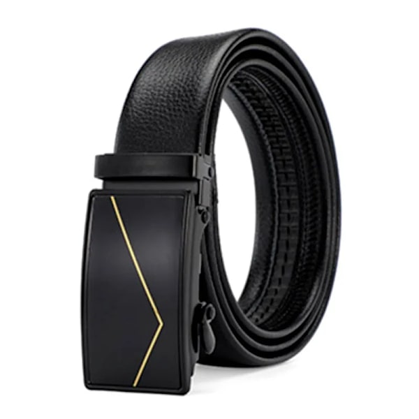 120 cm Herrbälte Lyxigt Automatiskt Business Midjeband Man Ko-rem Bälten För Herr Läder Designer Guld Silver Spärrspänne Black3 120cm