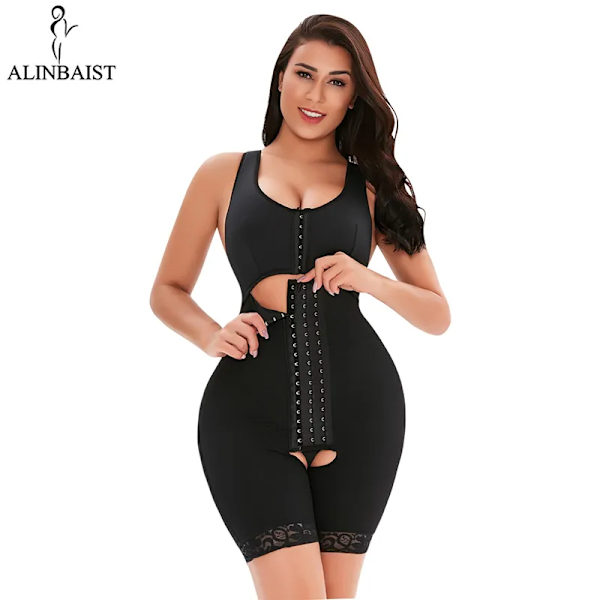 Kvinnor Shapewear Body Shaper Trosa Fajas Efter operation Efter fettsugning Kompressionsplagg Butt Lifter Krokar Beige 4XL