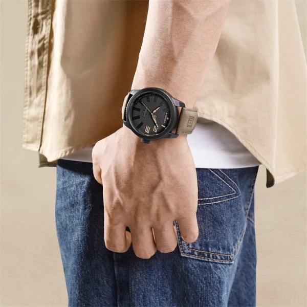 NAVIFORCE Watch för män Vattentät kvartsklocka Herr Militärsport Mode Business Armbandsur Watch SBEB-BOX