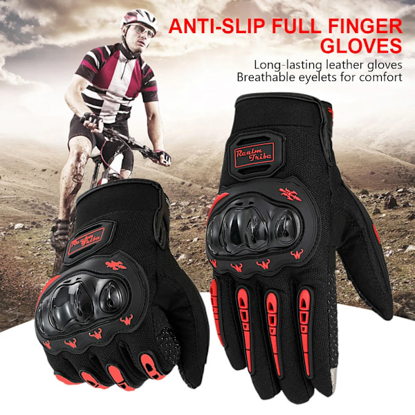 1 par Motorcykelhandskar Andningsbara Hel Finger Racinghandskar Utomhussporthandskar Cykelhandskar För Bmx Atv Väg Racing Sommar Vinter black M