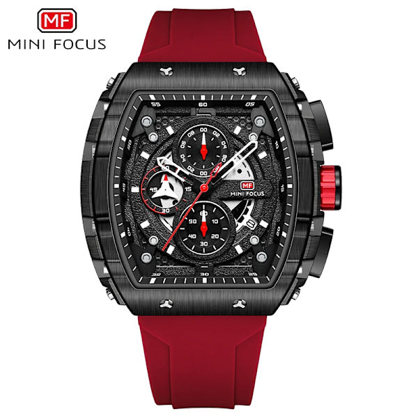 Herrklockor Mode Sport Watch för män Lyxigt toppmärke Vattentäta armbandsur Svart silikonarmband Relogio Masculino MF0399G04