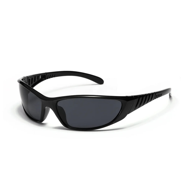 Modeglasögon Damsolglasögon Punksolglasögon Sportsolglasögon Kvinnor Män Solglasögon Skärmar Glasögon Glasögon UV400 A3 Black