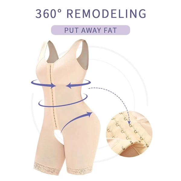 Colombianskt gördel för kvinnor modelleringsbälte 3-bröst Fajas BH Shaper Spets Slimming Shorts Bodyshaper Hemmakläder Waist trainer Plus style 2 black 4XL