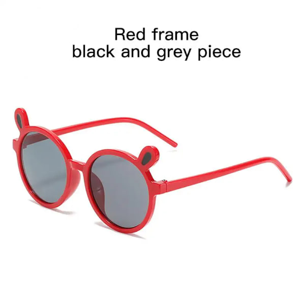 Flickor Pojkar Söta Björn Solglasögon UV400 Barn Tecknad Retro Runda Solglasögon Utomhusglasögon Baby Shade Glasögon Party Glasögon B02