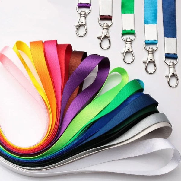 1st färgglad korthalsrem Lanyard ID namnskylt Visitkortsnyckelhållare case Nackrem Gray