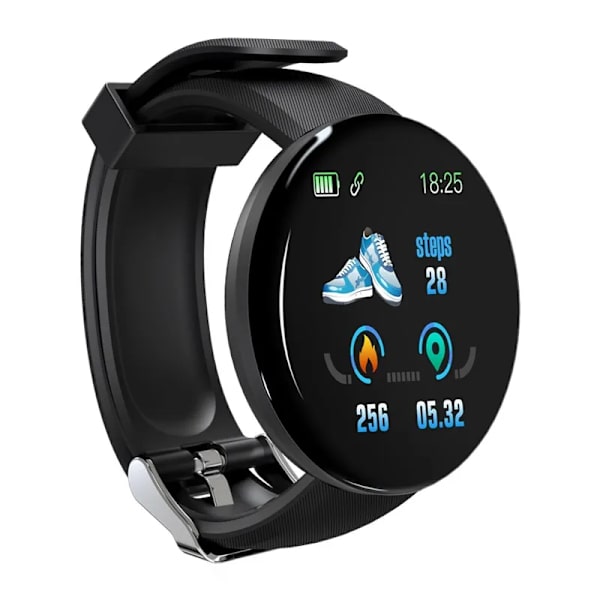 Digital Watch herrklockor Blodtryck Rund Smart watch Dam Smart Armband Vattentät Sport Tracker För Android IOS Black