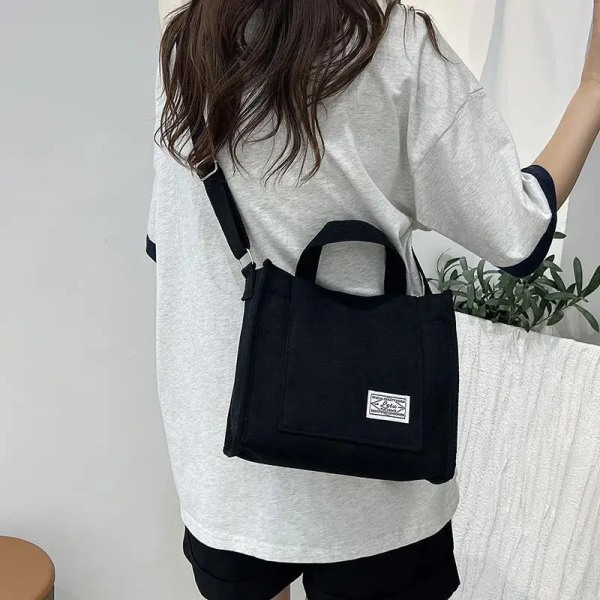 Kvinnor Manchesterväska Bolsa Feminina Axelväska Lyx Designer Shopping Casual Damväskor Kvinnlig bomullsdragkedja Handväskor B Grey 26x23x10cm