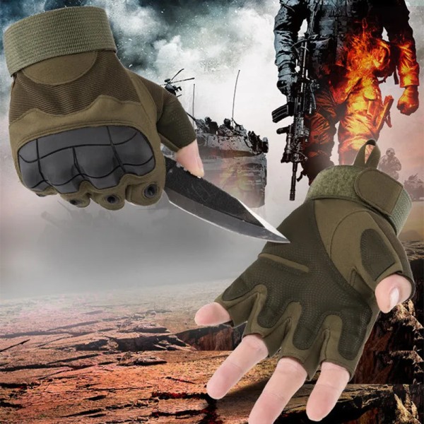 Fingerlösa handskar för cykel Taktiska handskar för män Militärskytte Paintball Motorcykelhandskar Combat Hard Knuckle Glove Style2 Black M