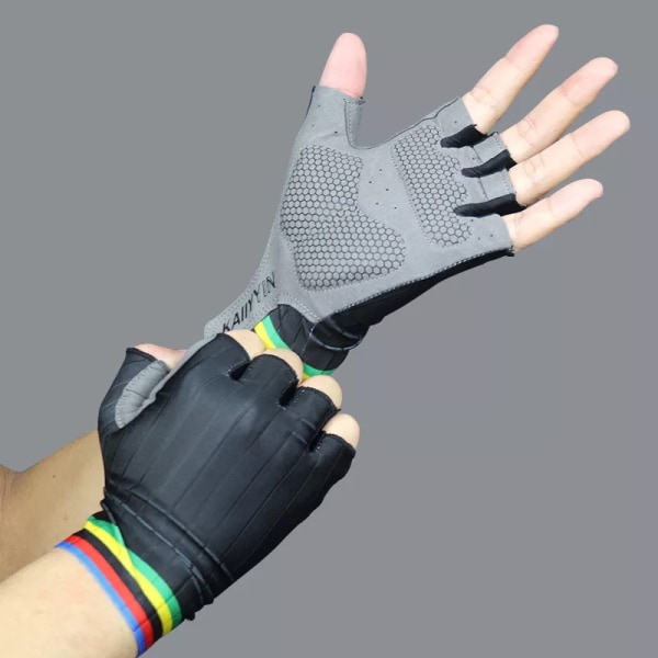 Sport Aero Cykelhandskar Herr Dam Femfärgs Cykelhandskar Luvas Guantes Ciclismo B-white M