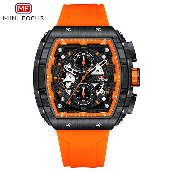 Herrklockor Mode Sport Watch för män Lyxigt toppmärke Vattentäta armbandsur Svart silikonarmband Relogio Masculino MF0399G01