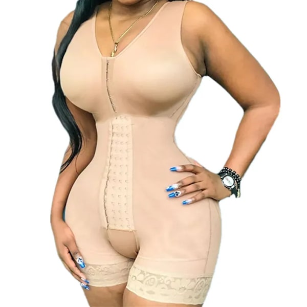 Colombianskt gördel för kvinnor modelleringsbälte 3-bröst Fajas BH Shaper Spets Slimming Shorts Bodyshaper Hemmakläder Waist trainer Plus style 2 skin 4XL